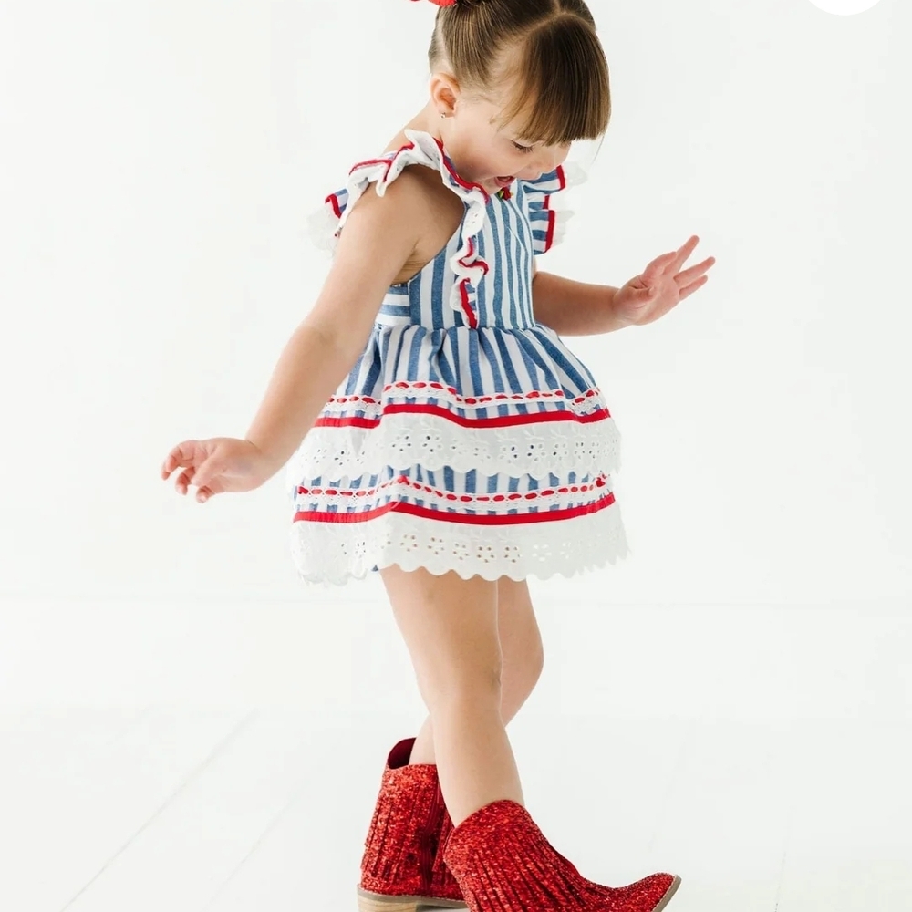 Sparkly Red Glitter Fringe Boots - Picture 2 of 10